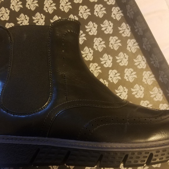 Black Wingtip Boots - Picture 2 of 3